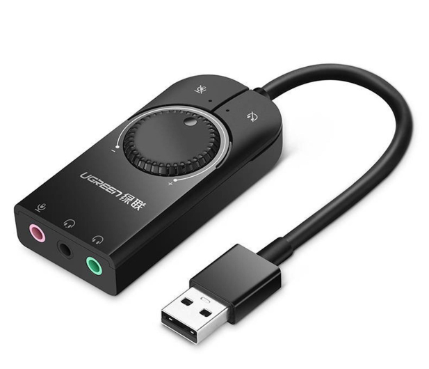 UGREEN Zewnętrzna karta dźwiękowa USB CM129 15cm czarny - 1501485 - zdjęcie